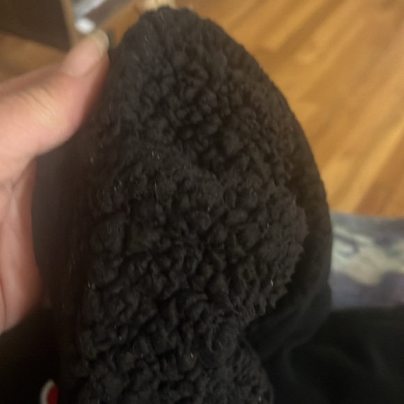 L boys Champion sweatshirt, worn 5x no holes or rips. Hood is lined with Sherpa - Picture 2 of 3